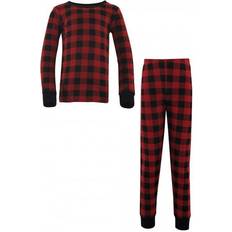Touched By Nature Organic Cotton Long Sleeve Pajama Set - Red Buffalo Plaid