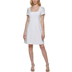 Tommy Hilfiger Women's Square-Neck Fit & Flare Dress - Ivory
