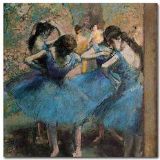 Edgar Degas 'Dancers in Blue 1890 Huge Canvas Art Wall Decor 35x35"