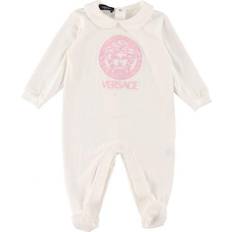 Versace Medusa Footed Baby Body - White/Baby Pink