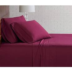 Bed Sheets Brooklyn Loom Classic Cotton Bed Sheet Red (259.08x228.6)