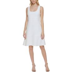 Tommy Hilfiger Sleeveless Fit & Flare Dress - Ivory