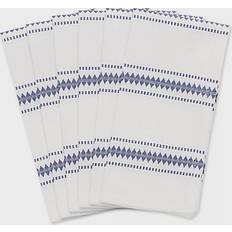 Design Imports Zig Dobby Stripe Cloth Napkin Blue (50.8x50.8)