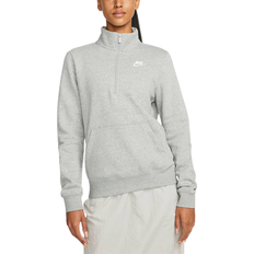 Nike Sportswear Club Fleece 1/2-Zip Sweatshirt - Dark Grey Heather/White