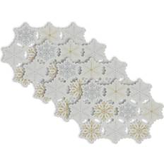 Polyester Place Mats Design Imports Embroidered Snowflake Place Mat Multicolor (48.26x33.02)