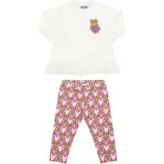 Moschino Kid's Bear Logo Tee & Heart Print Leggings Set- Sweet