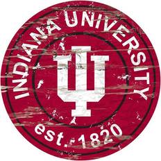 Fan Creations Indiana Hoosiers Distressed Round Sign Board