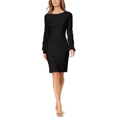 Calvin Klein Long Dresses - Women Clothing Calvin Klein Chiffon Bell Sleeve Sheath Dress - Black