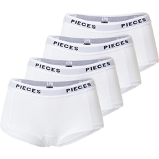 Boxer & Hotpants - Weiß Slips Pieces Women's Hipsters PClogo 4-pack