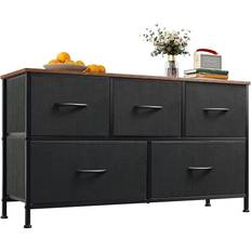 Gray Chest of Drawers WLIVE 5 Drawers Chest of Drawer 39.4x21.3"