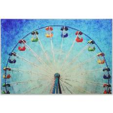 Empire Art Direct Ferris Wheel Glass Wall Art Wall Decor 48x32"