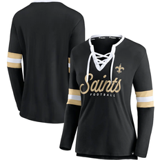 Fanatics New Orleans Saints Block Party Team Script Lace-Up Long Sleeve T-Shirt W