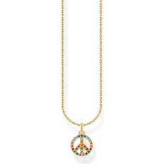 Thomas Sabo Sterling Plated Multicoloured Peace Necklace KE2175-488-7-L45V