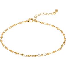 Gold Plated - Women Anklets 1928 Jewelry Beaded Chain Anklet - Gold