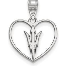 Arizona State Sun Devils Logo Heart Pendant - Silver