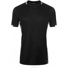 Sols Mens Classico Contrast Short Sleeve Football T-Shirt - Black/White