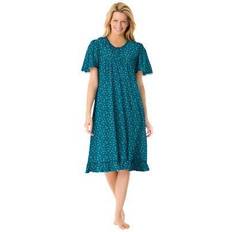Dresses Plus Women's Short Floral Print Cotton Gown by Dreams & Co. in Ditsy (Size 1X) Pajamas