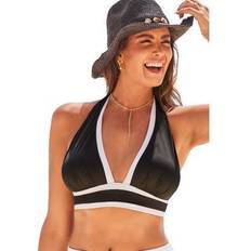 Swimsuits For All Women's Plus Size Tie Front Cup Sized Cap Sleeve  Underwire Bikini Top 24 D/Dd White