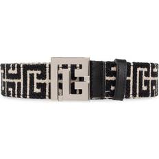 Balmain Monogram Buckle Belt in Gfe Ivoire/Noir Gfe Ivoire/ Noir