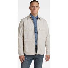 G-Star Long-Sleeved Zip-Up Overshirt Ecru