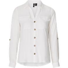 Damen - Weiß Hemden Vero Moda Rolled Up Sleeves Shirt