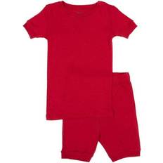 Leveret Toddler Unisex Solid Color Short Pajama Set - Red