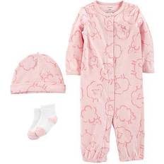 Boys Pajamases Children's Clothing Carter's Baby Girls Take Me Home Gown with Hat & Socks 3 piece Set - Pink