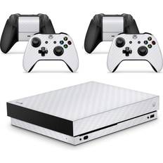 Bundle Decal Stickers giZmoZ n gadgetZ Xbox One X Console Skin Decal Sticker + 2 Controller Skins - Carbon White