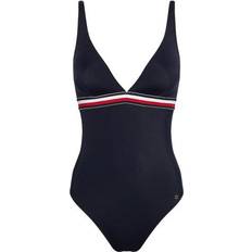 Tommy Hilfiger Dame Badedrakter Tommy Hilfiger Signature Tape One Piece Swimsuit - Desert Sky