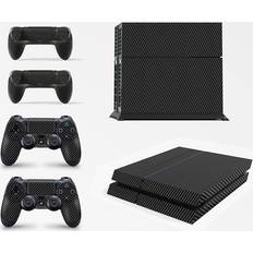 giZmoZ n gadgetZ PS4 Console Skin Decal Sticker + 2 Controller Skins - Carbon Black