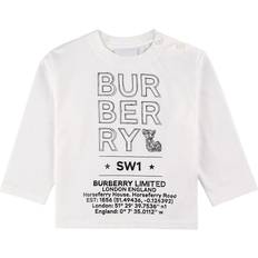Burberry Baby Long-sleeve Logo Sketch Print Cotton Top - White (80537951)