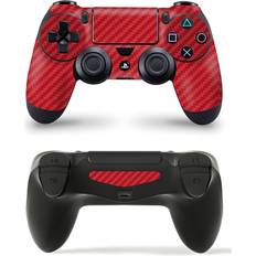 PlayStation 4 Controller Decal Stickers giZmoZ n gadgetZ PS4 1 x Controller Skins Full Wrap Vinyl Sticker - Carbon Red