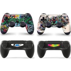 PlayStation 4 Gaming Sticker Skins giZmoZ n gadgetZ PS4 2 x Controller Skins Full Wrap Vinyl Sticker - Graffiti