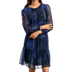 Knielange Kleider - Weiß Tommy Hilfiger Paisley Knee Dress - Blue