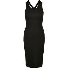 Urban Classics Ladies Long Sleeveless Rib Dress - Black