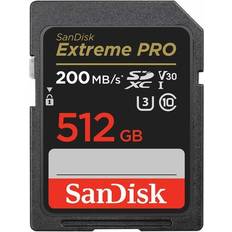 512 GB - SDXC Minnekort SanDisk SDXC Extreme Pro 512GB 200MB/s UHS-I C10 V30 U3