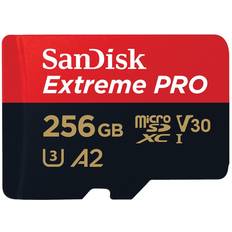 256 GB Minnekort SanDisk Extreme Pro microSDXC Class 10 UHS-I U3 V30 A2 200/140MB/s 256GB