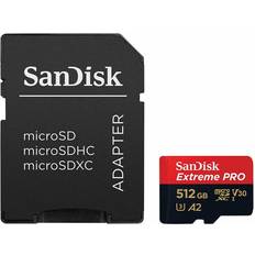 Minnekort & minnepenner SanDisk Extreme Pro microSDXC Class 10 UHS-I U3 V30 A2 200/140MB/s 512GB