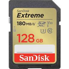 SanDisk 128 GB - microSDXC Minnekort SanDisk Extreme microSDXC Class 10 UHS-I U3 V30 180/90MB/s 128GB