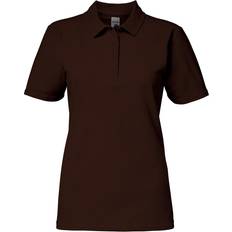 Braun - Damen Poloshirts Gildan Softstyle Short Sleeve Double Pique Polo Shirt W - Dark Chocolate