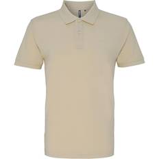 ASQUITH & FOX Men's Plain Short Sleeve Polo Shirt - Natural