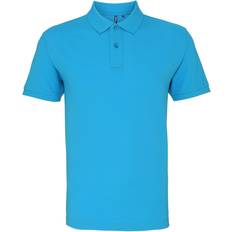 ASQUITH & FOX Men's Plain Short Sleeve Polo Shirt - Turquoise
