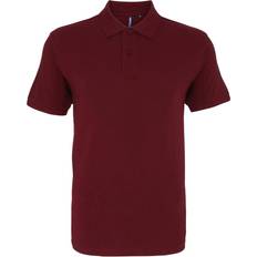 ASQUITH & FOX Men's Plain Short Sleeve Polo Shirt - Burgundy