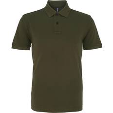 ASQUITH & FOX Men's Plain Short Sleeve Polo Shirt - Olive