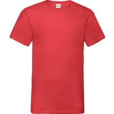 Fruit of the Loom Valueweight V-Neck Short Sleeve T-shirt M - Red