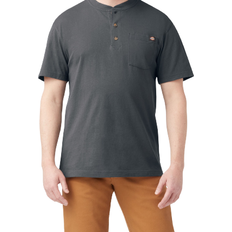 Dickies Short Sleeve Heavyweight Henley T-shirt - Charcoal Gray