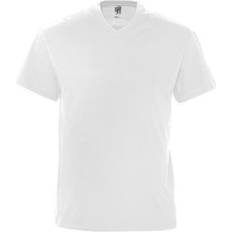 Sols Mens Victory V Neck Short Sleeve T-shirt - White