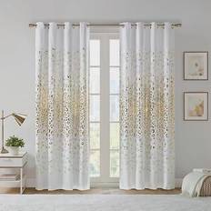 Curtains & Accessories Intelligent Design Lillie Total Blackout Window Curtain Panel in White Gold50x84"