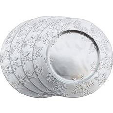 Saro Lifestyle Snowflake Charger Plate Serving 4