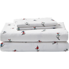 Cotton Bed Linen Eddie Bauer Ski Slope Bed Sheet Red, White (274.32x)